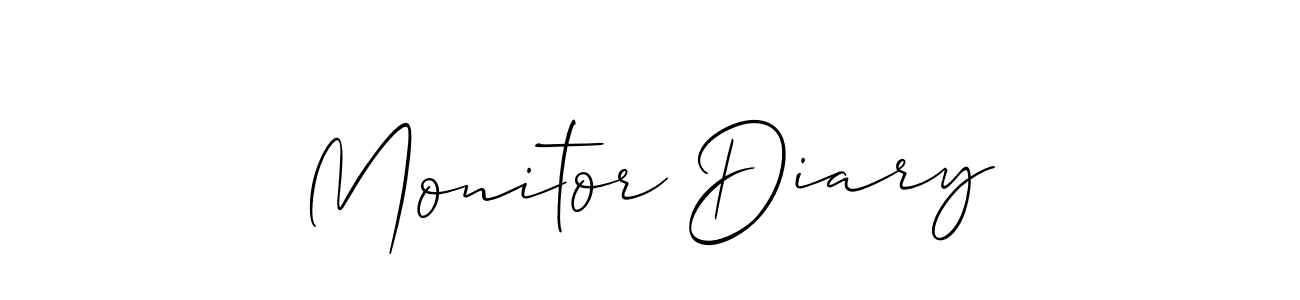 Monitor Diary stylish signature style. Best Handwritten Sign (Allison_Script) for my name. Handwritten Signature Collection Ideas for my name Monitor Diary. Monitor Diary signature style 2 images and pictures png