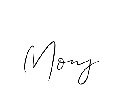 Make a beautiful signature design for name Monj. With this signature (Allison_Script) style, you can create a handwritten signature for free. Monj signature style 2 images and pictures png