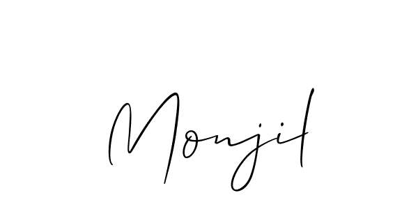 Also You can easily find your signature by using the search form. We will create Monjil name handwritten signature images for you free of cost using Allison_Script sign style. Monjil signature style 2 images and pictures png