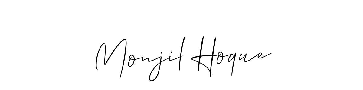 Allison_Script is a professional signature style that is perfect for those who want to add a touch of class to their signature. It is also a great choice for those who want to make their signature more unique. Get Monjil Hoque name to fancy signature for free. Monjil Hoque signature style 2 images and pictures png