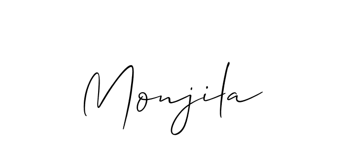 Use a signature maker to create a handwritten signature online. With this signature software, you can design (Allison_Script) your own signature for name Monjila. Monjila signature style 2 images and pictures png