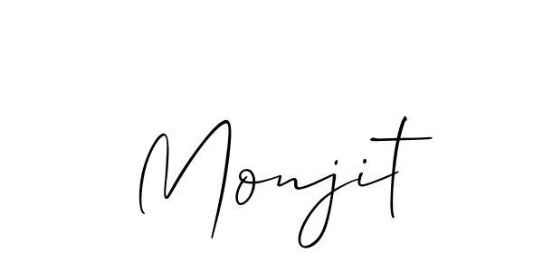 How to make Monjit signature? Allison_Script is a professional autograph style. Create handwritten signature for Monjit name. Monjit signature style 2 images and pictures png