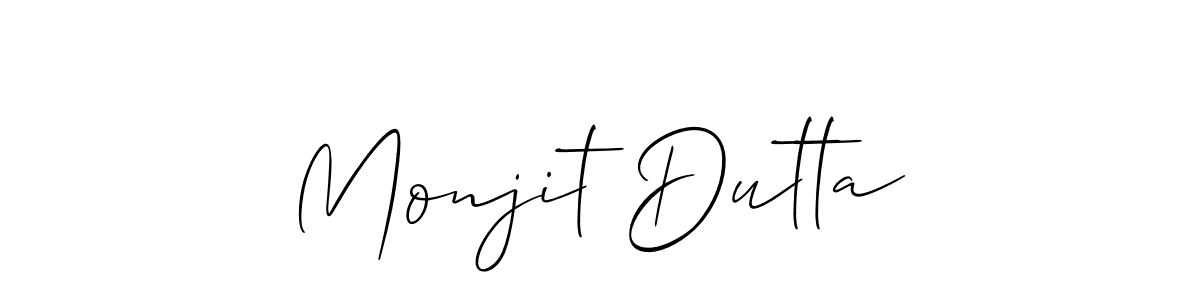 How to make Monjit Dutta name signature. Use Allison_Script style for creating short signs online. This is the latest handwritten sign. Monjit Dutta signature style 2 images and pictures png