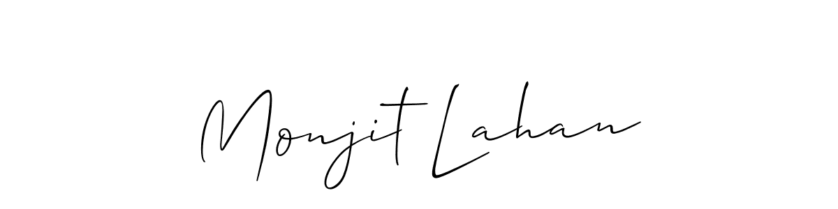 How to make Monjit Lahan signature? Allison_Script is a professional autograph style. Create handwritten signature for Monjit Lahan name. Monjit Lahan signature style 2 images and pictures png