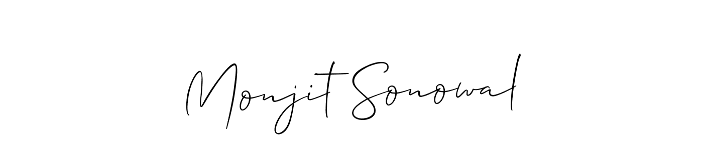 Make a beautiful signature design for name Monjit Sonowal. With this signature (Allison_Script) style, you can create a handwritten signature for free. Monjit Sonowal signature style 2 images and pictures png
