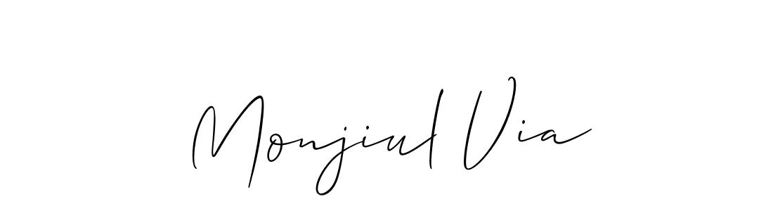Make a beautiful signature design for name Monjiul Via. With this signature (Allison_Script) style, you can create a handwritten signature for free. Monjiul Via signature style 2 images and pictures png