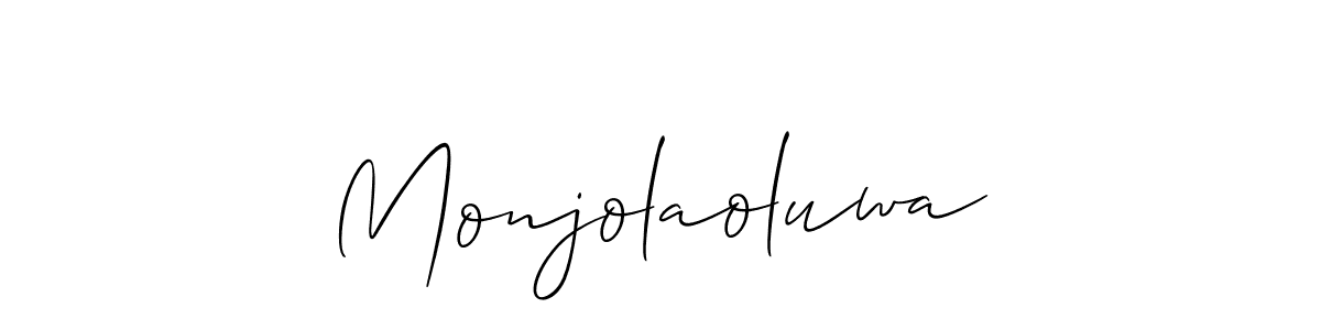 Similarly Allison_Script is the best handwritten signature design. Signature creator online .You can use it as an online autograph creator for name Monjolaoluwa. Monjolaoluwa signature style 2 images and pictures png