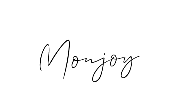 How to make Monjoy signature? Allison_Script is a professional autograph style. Create handwritten signature for Monjoy name. Monjoy signature style 2 images and pictures png