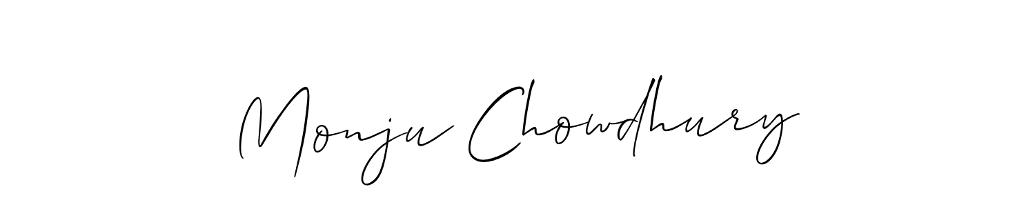 Allison_Script is a professional signature style that is perfect for those who want to add a touch of class to their signature. It is also a great choice for those who want to make their signature more unique. Get Monju Chowdhury name to fancy signature for free. Monju Chowdhury signature style 2 images and pictures png