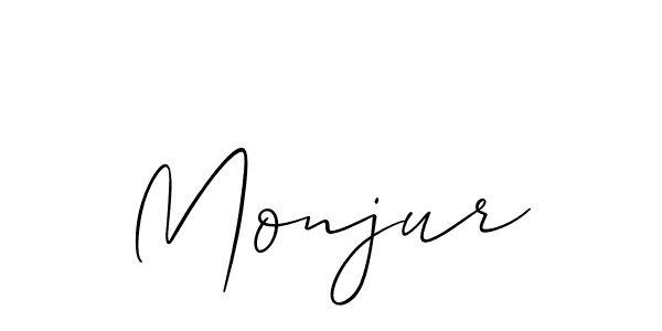 How to make Monjur signature? Allison_Script is a professional autograph style. Create handwritten signature for Monjur name. Monjur signature style 2 images and pictures png