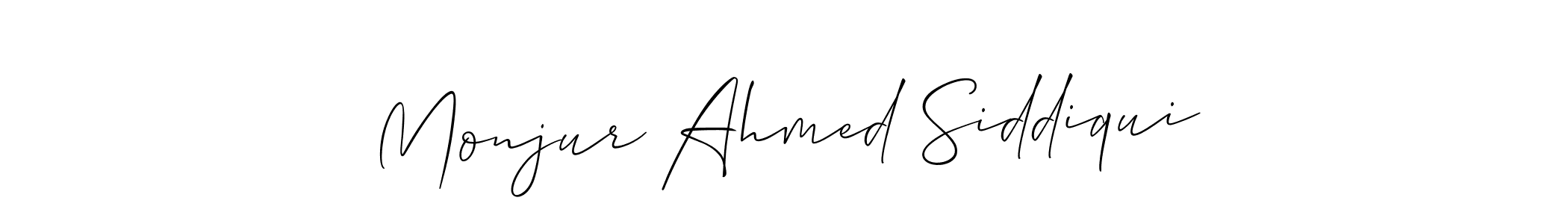 Create a beautiful signature design for name Monjur Ahmed Siddiqui. With this signature (Allison_Script) fonts, you can make a handwritten signature for free. Monjur Ahmed Siddiqui signature style 2 images and pictures png