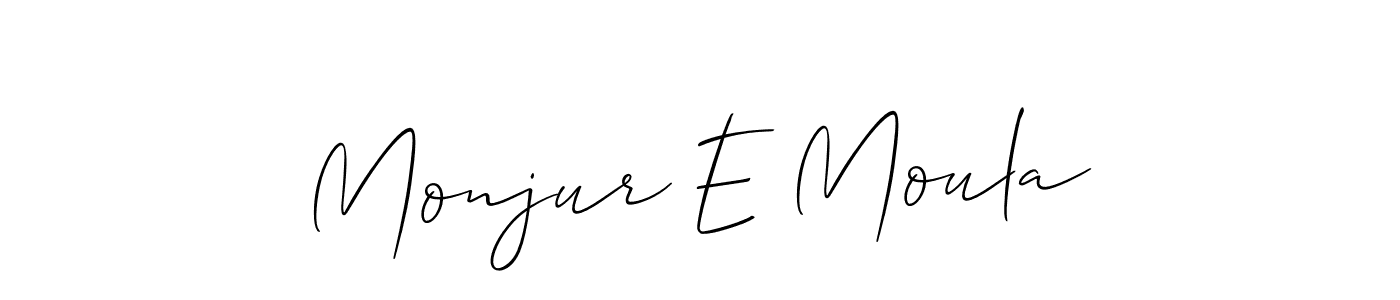 Also You can easily find your signature by using the search form. We will create Monjur E Moula name handwritten signature images for you free of cost using Allison_Script sign style. Monjur E Moula signature style 2 images and pictures png