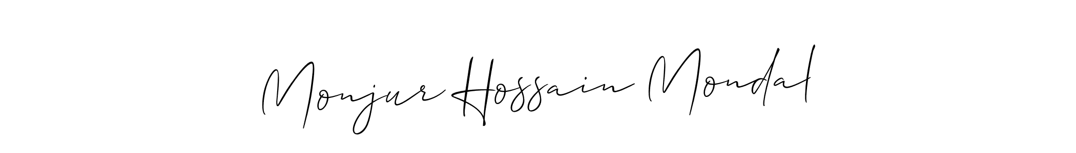 Also You can easily find your signature by using the search form. We will create Monjur Hossain Mondal name handwritten signature images for you free of cost using Allison_Script sign style. Monjur Hossain Mondal signature style 2 images and pictures png