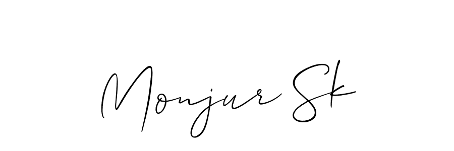 Create a beautiful signature design for name Monjur Sk. With this signature (Allison_Script) fonts, you can make a handwritten signature for free. Monjur Sk signature style 2 images and pictures png