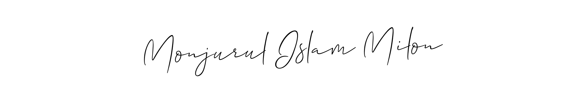 It looks lik you need a new signature style for name Monjurul Islam Milon. Design unique handwritten (Allison_Script) signature with our free signature maker in just a few clicks. Monjurul Islam Milon signature style 2 images and pictures png