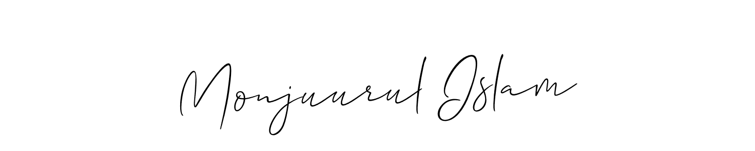 Design your own signature with our free online signature maker. With this signature software, you can create a handwritten (Allison_Script) signature for name Monjuurul Islam. Monjuurul Islam signature style 2 images and pictures png