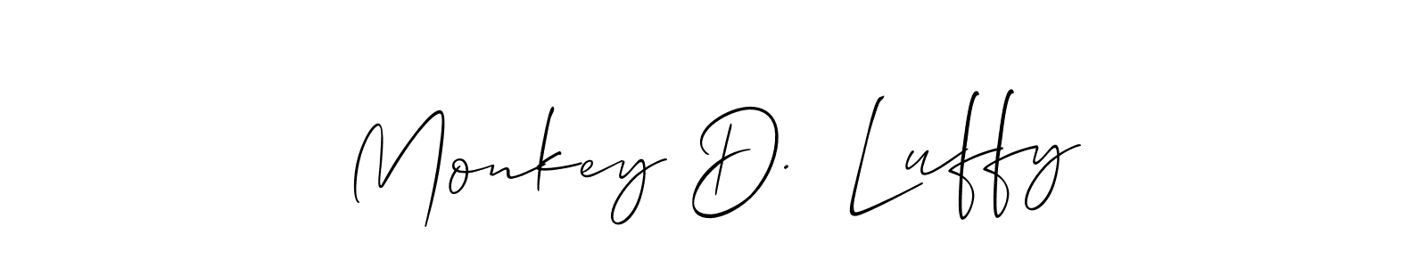 The best way (Allison_Script) to make a short signature is to pick only two or three words in your name. The name Monkey D.  Luffy include a total of six letters. For converting this name. Monkey D.  Luffy signature style 2 images and pictures png