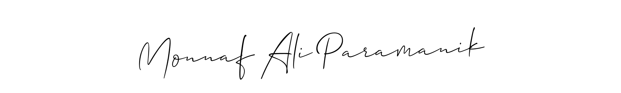 It looks lik you need a new signature style for name Monnaf Ali Paramanik. Design unique handwritten (Allison_Script) signature with our free signature maker in just a few clicks. Monnaf Ali Paramanik signature style 2 images and pictures png