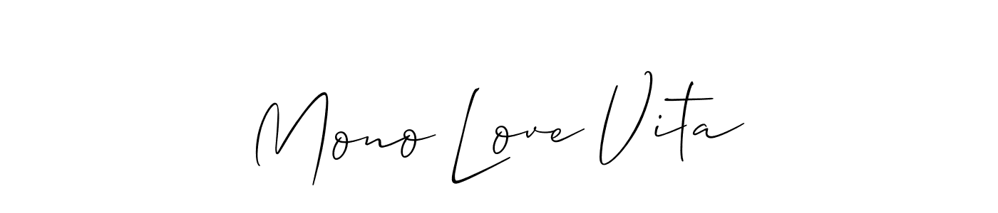 Similarly Allison_Script is the best handwritten signature design. Signature creator online .You can use it as an online autograph creator for name Mono Love Vita. Mono Love Vita signature style 2 images and pictures png