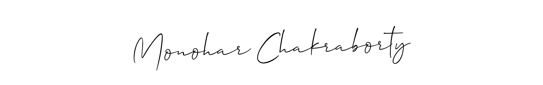 Use a signature maker to create a handwritten signature online. With this signature software, you can design (Allison_Script) your own signature for name Monohar Chakraborty. Monohar Chakraborty signature style 2 images and pictures png