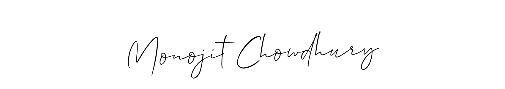 How to make Monojit Chowdhury name signature. Use Allison_Script style for creating short signs online. This is the latest handwritten sign. Monojit Chowdhury signature style 2 images and pictures png