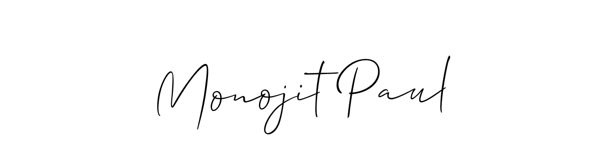 Make a beautiful signature design for name Monojit Paul. With this signature (Allison_Script) style, you can create a handwritten signature for free. Monojit Paul signature style 2 images and pictures png