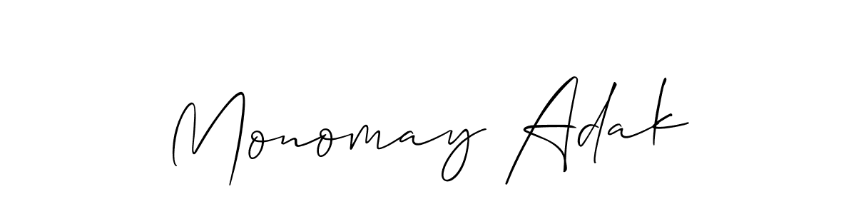 How to Draw Monomay Adak signature style? Allison_Script is a latest design signature styles for name Monomay Adak. Monomay Adak signature style 2 images and pictures png