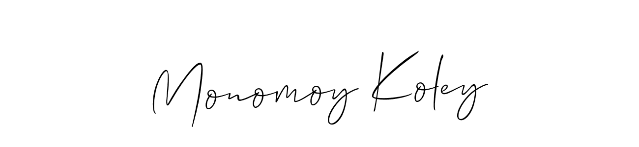 Also You can easily find your signature by using the search form. We will create Monomoy Koley name handwritten signature images for you free of cost using Allison_Script sign style. Monomoy Koley signature style 2 images and pictures png