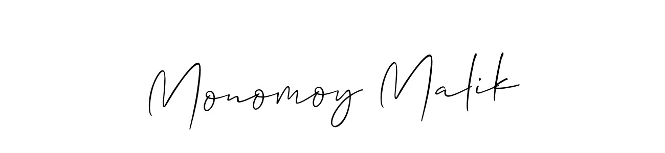 Use a signature maker to create a handwritten signature online. With this signature software, you can design (Allison_Script) your own signature for name Monomoy Malik. Monomoy Malik signature style 2 images and pictures png