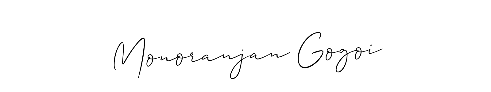 How to make Monoranjan Gogoi name signature. Use Allison_Script style for creating short signs online. This is the latest handwritten sign. Monoranjan Gogoi signature style 2 images and pictures png