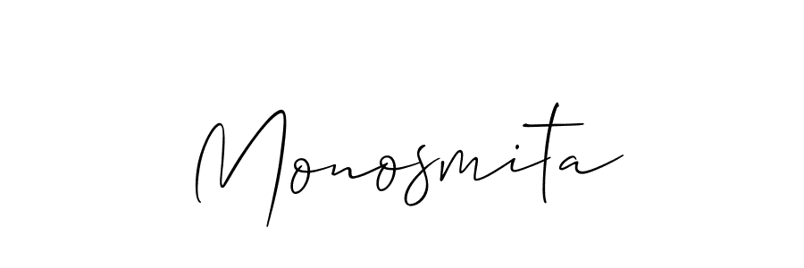 How to make Monosmita signature? Allison_Script is a professional autograph style. Create handwritten signature for Monosmita name. Monosmita signature style 2 images and pictures png
