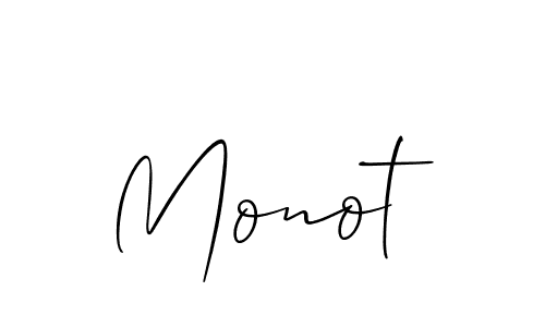 Design your own signature with our free online signature maker. With this signature software, you can create a handwritten (Allison_Script) signature for name Monot. Monot signature style 2 images and pictures png