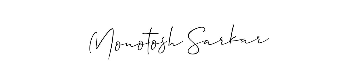 You should practise on your own different ways (Allison_Script) to write your name (Monotosh Sarkar) in signature. don't let someone else do it for you. Monotosh Sarkar signature style 2 images and pictures png