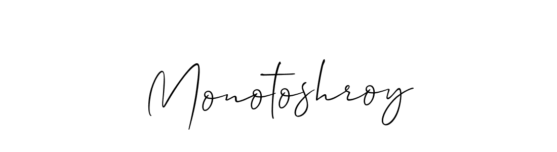 Make a beautiful signature design for name Monotoshroy. With this signature (Allison_Script) style, you can create a handwritten signature for free. Monotoshroy signature style 2 images and pictures png