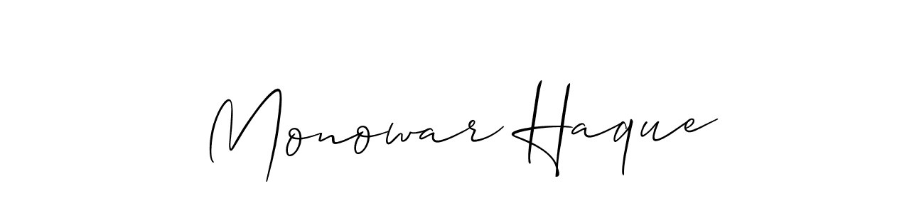 Monowar Haque stylish signature style. Best Handwritten Sign (Allison_Script) for my name. Handwritten Signature Collection Ideas for my name Monowar Haque. Monowar Haque signature style 2 images and pictures png