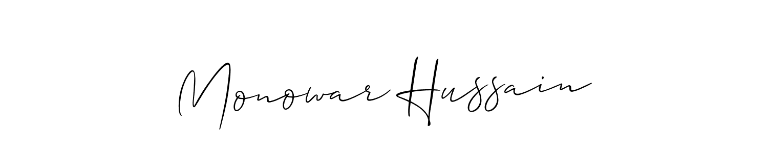 Create a beautiful signature design for name Monowar Hussain. With this signature (Allison_Script) fonts, you can make a handwritten signature for free. Monowar Hussain signature style 2 images and pictures png