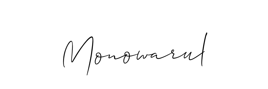 How to Draw Monowarul signature style? Allison_Script is a latest design signature styles for name Monowarul. Monowarul signature style 2 images and pictures png