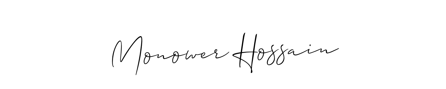 It looks lik you need a new signature style for name Monower Hossain. Design unique handwritten (Allison_Script) signature with our free signature maker in just a few clicks. Monower Hossain signature style 2 images and pictures png