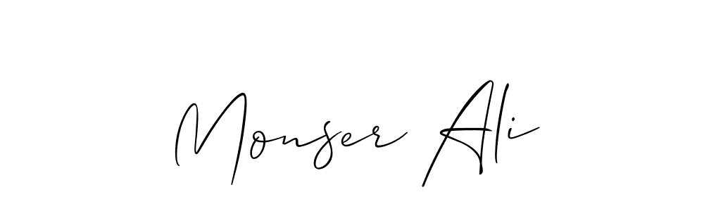 It looks lik you need a new signature style for name Monser Ali. Design unique handwritten (Allison_Script) signature with our free signature maker in just a few clicks. Monser Ali signature style 2 images and pictures png