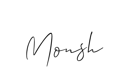 Create a beautiful signature design for name Monsh. With this signature (Allison_Script) fonts, you can make a handwritten signature for free. Monsh signature style 2 images and pictures png