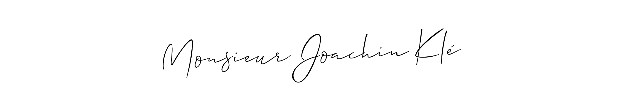 Monsieur Joachin Klé stylish signature style. Best Handwritten Sign (Allison_Script) for my name. Handwritten Signature Collection Ideas for my name Monsieur Joachin Klé. Monsieur Joachin Klé signature style 2 images and pictures png