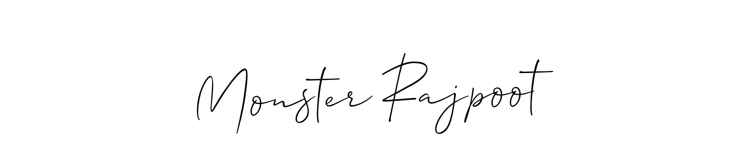 Monster Rajpoot stylish signature style. Best Handwritten Sign (Allison_Script) for my name. Handwritten Signature Collection Ideas for my name Monster Rajpoot. Monster Rajpoot signature style 2 images and pictures png