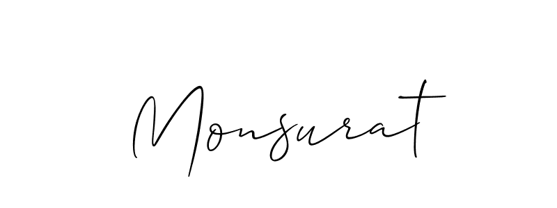 Allison_Script is a professional signature style that is perfect for those who want to add a touch of class to their signature. It is also a great choice for those who want to make their signature more unique. Get Monsurat name to fancy signature for free. Monsurat signature style 2 images and pictures png