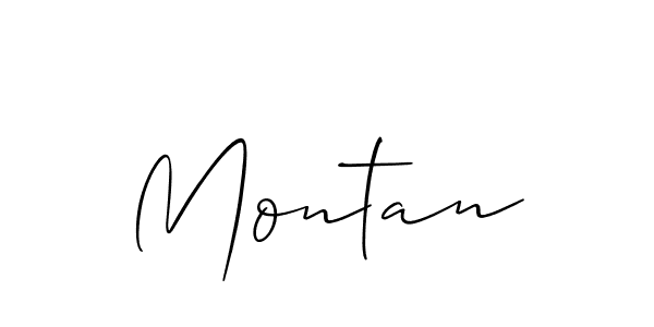 Make a beautiful signature design for name Montan. With this signature (Allison_Script) style, you can create a handwritten signature for free. Montan signature style 2 images and pictures png