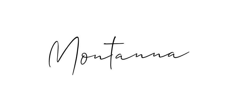 How to make Montanna name signature. Use Allison_Script style for creating short signs online. This is the latest handwritten sign. Montanna signature style 2 images and pictures png