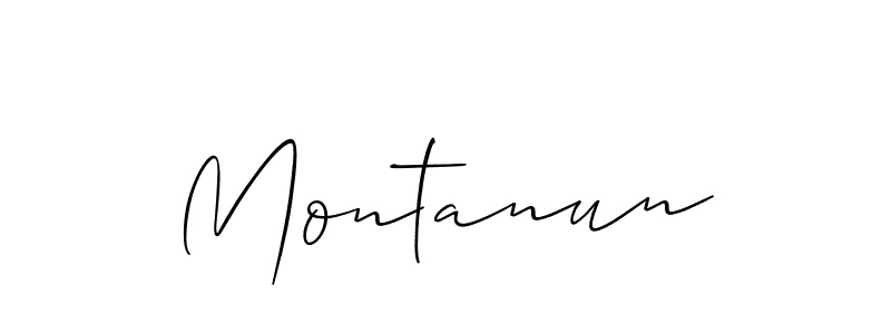 Allison_Script is a professional signature style that is perfect for those who want to add a touch of class to their signature. It is also a great choice for those who want to make their signature more unique. Get Montanun name to fancy signature for free. Montanun signature style 2 images and pictures png