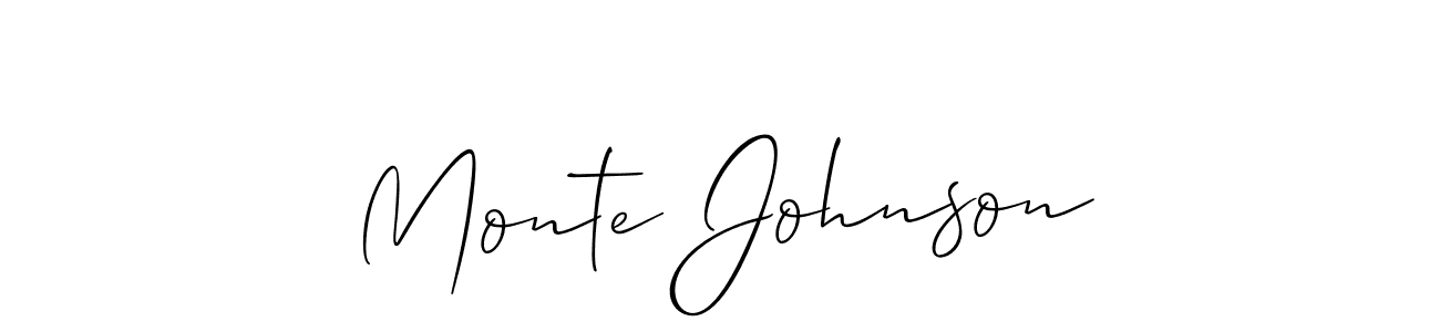 Allison_Script is a professional signature style that is perfect for those who want to add a touch of class to their signature. It is also a great choice for those who want to make their signature more unique. Get Monte Johnson name to fancy signature for free. Monte Johnson signature style 2 images and pictures png