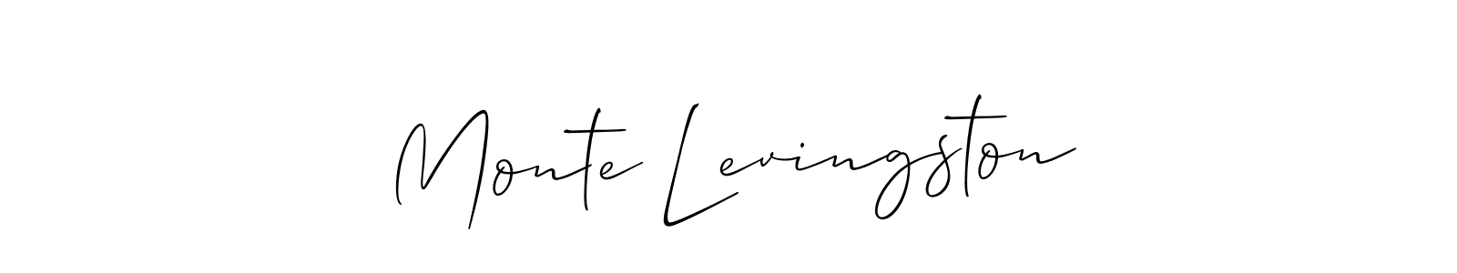 This is the best signature style for the Monte Levingston name. Also you like these signature font (Allison_Script). Mix name signature. Monte Levingston signature style 2 images and pictures png