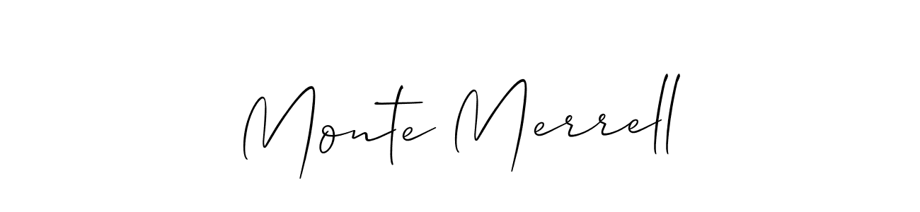 Design your own signature with our free online signature maker. With this signature software, you can create a handwritten (Allison_Script) signature for name Monte Merrell. Monte Merrell signature style 2 images and pictures png