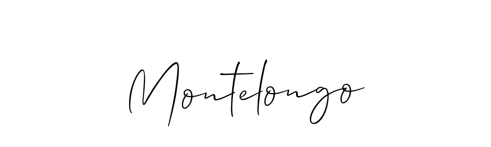 Create a beautiful signature design for name Montelongo. With this signature (Allison_Script) fonts, you can make a handwritten signature for free. Montelongo signature style 2 images and pictures png